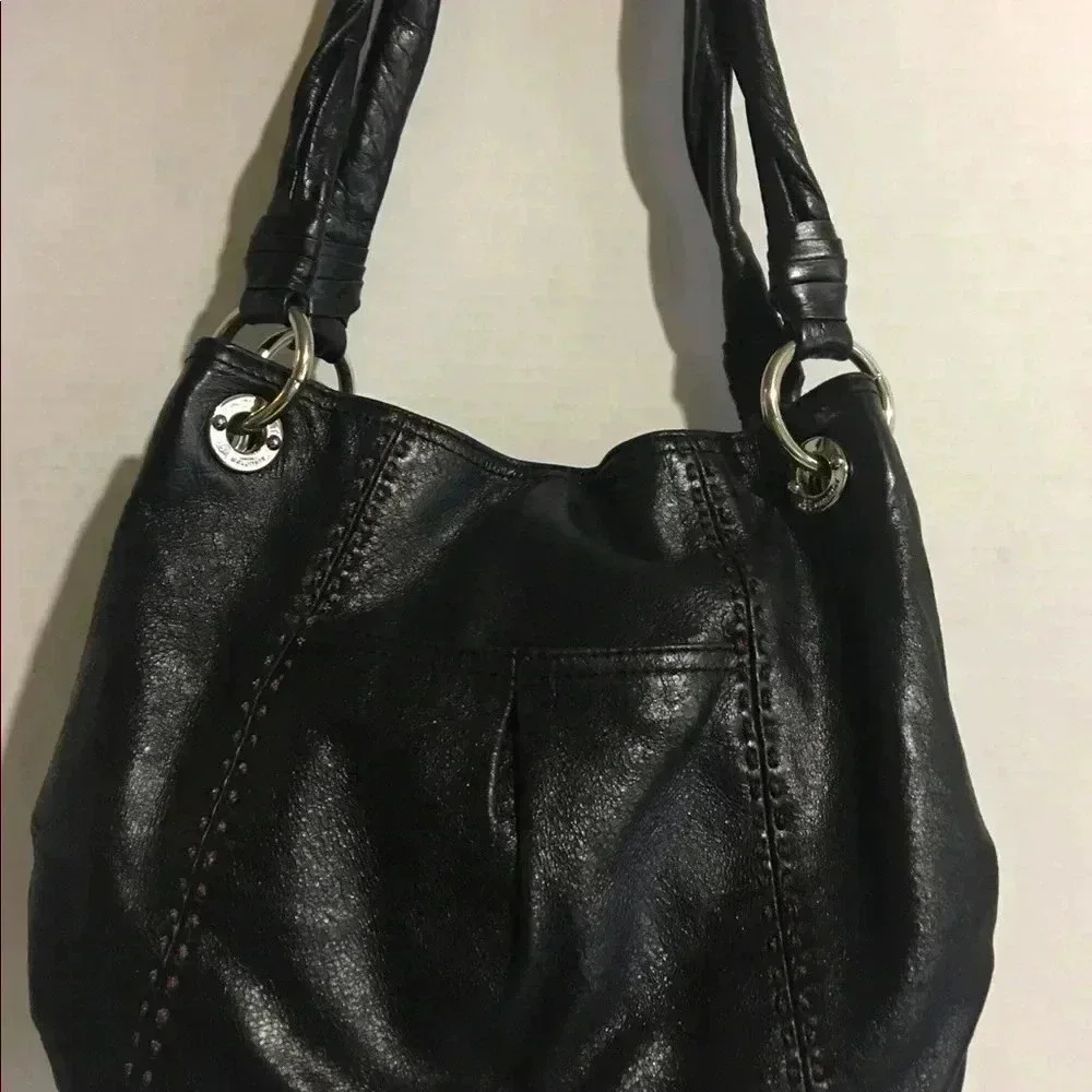 B. Makowsky Black leather hobo leather